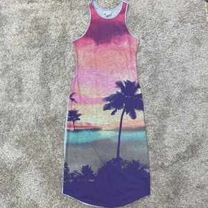 American Eagle Tropical Palm Tree Dress XS